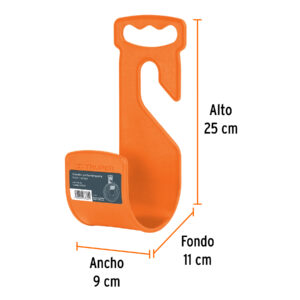 Gancho plástico naranja para manguera de jardín, TRUPER - Imagen 3