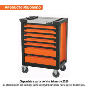 Gabinete metálico móvil, 6 cajones, capacidad 130 kg, TRUPER