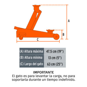 Alternative view of Gato hidráulico de patín 3t profesional, elev rápida, TRUPER