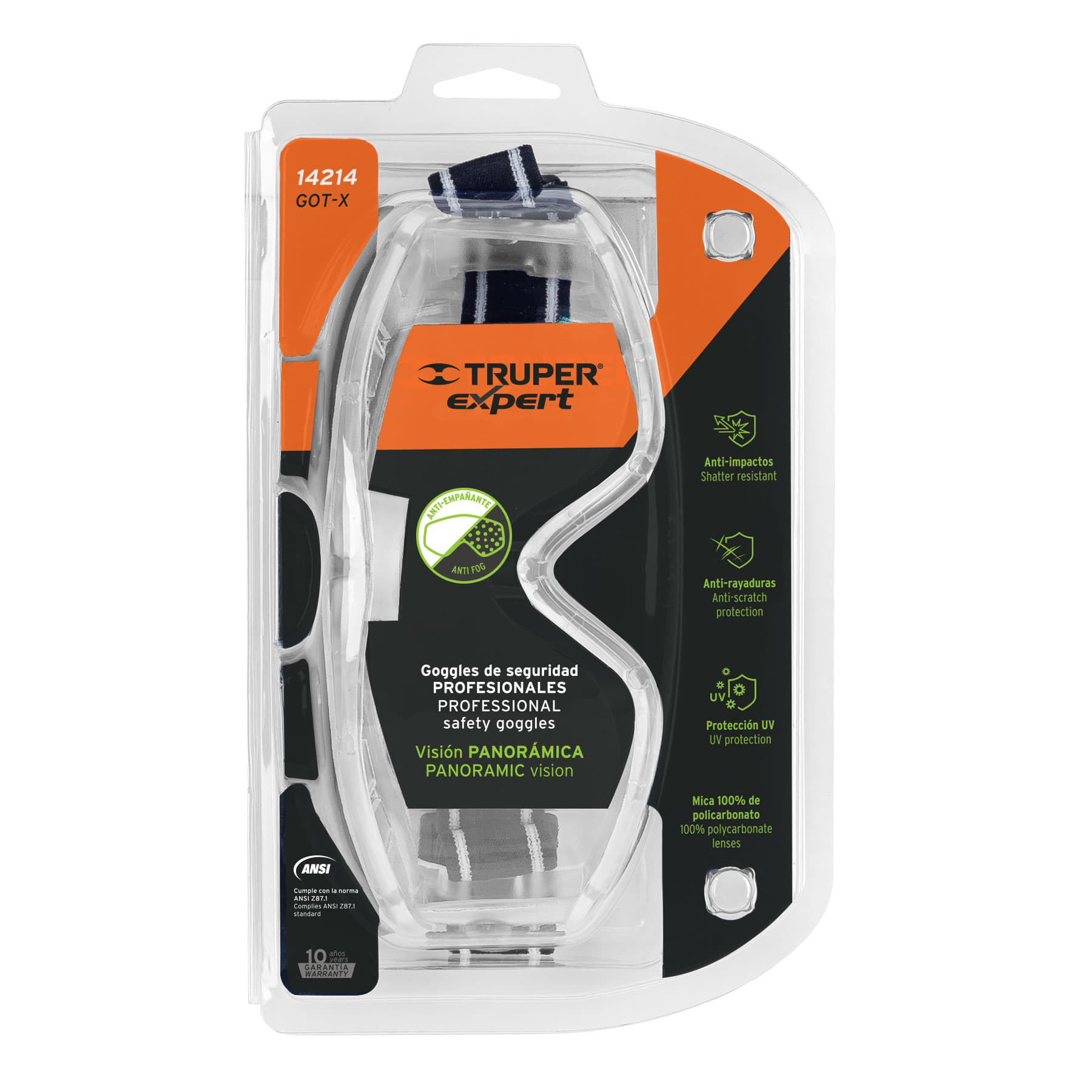 Goggles de seguridad profesionales, antiempaño, EXPERT - Imagen 3