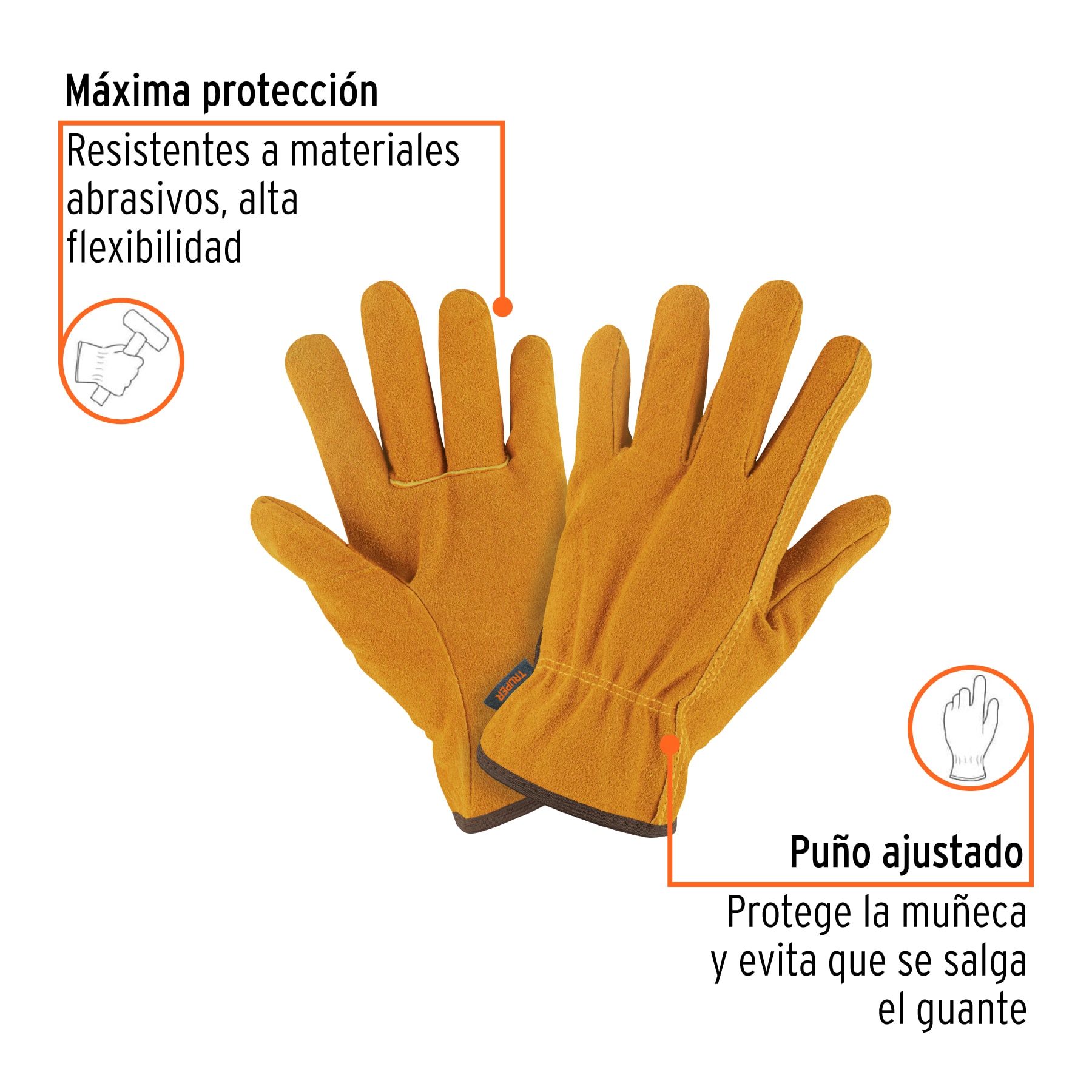Guantes de carnaza, usos generales, M, TRUPER - Imagen 2