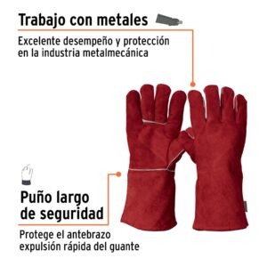 Alternative view of Guantes para soldador, rojos, TRUPER