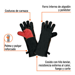 Alternative view of Guantes negros reforzados para soldador, TRUPER EXPERT