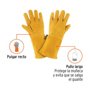 Alternative view of Guantes de carnaza, largos, unitalla, TRUPER