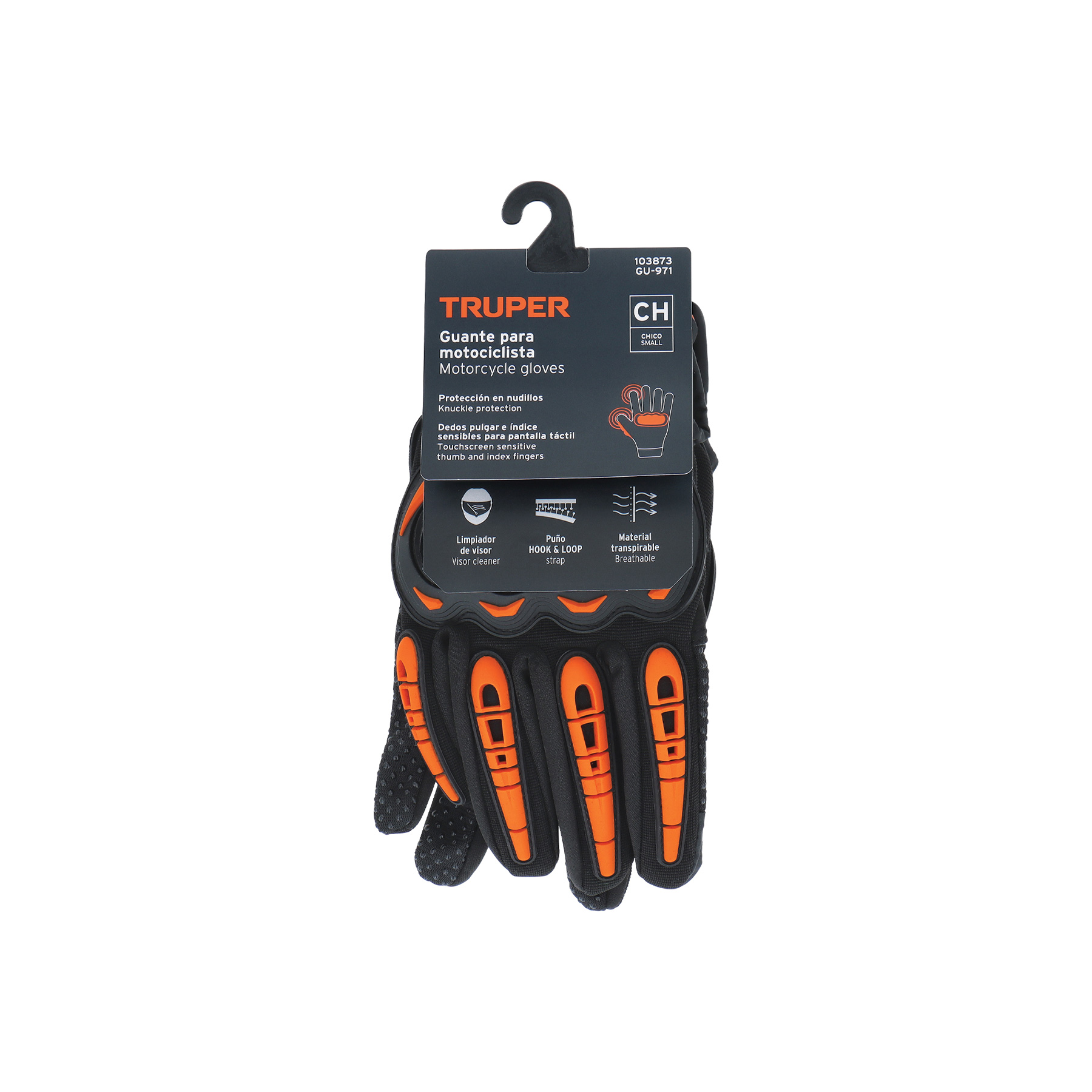 Guante con protección para motociclista, CH, TRUPER - Imagen 2