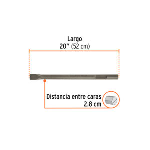 Alternative view of Cincel plano zanco hexagonal de 1-3/8' x 20', TRUPER