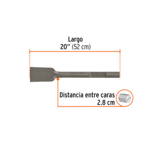 Alternative view of Cincel pala zanco hexagonal de 3' x 16', TRUPER