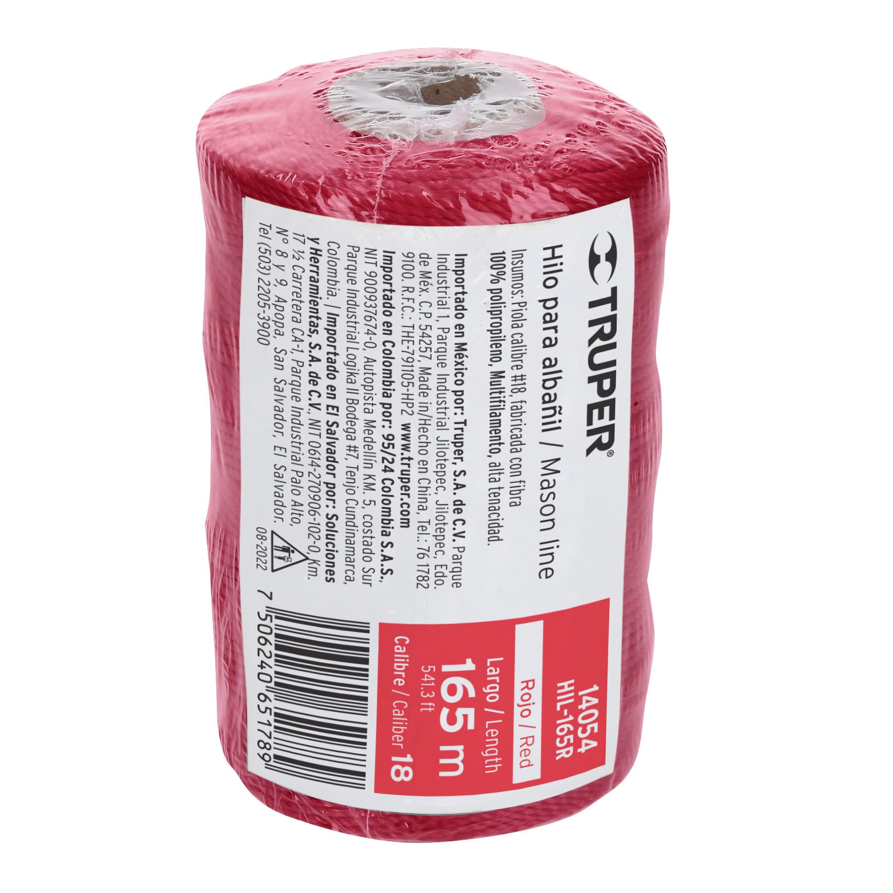 Carrete con 165 m de hilo para albañil rojo, TRUPER - Imagen 3