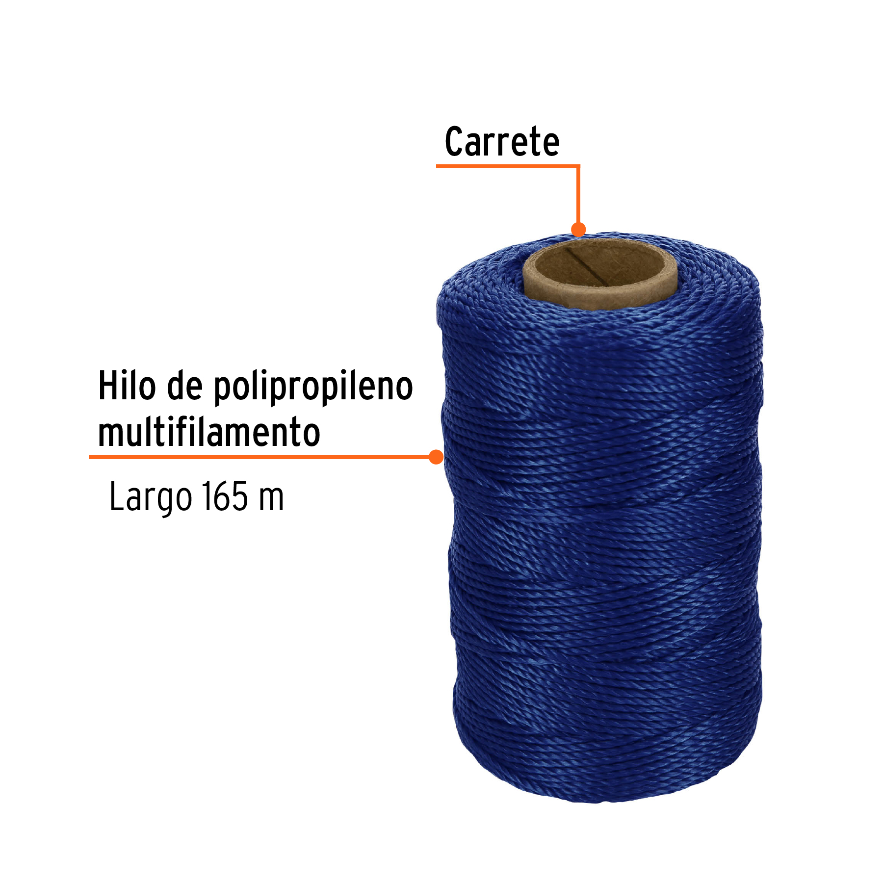 Carrete con 165 m de hilo para albañil azul, TRUPER - Imagen 2