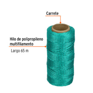 Alternative view of Carrete con 65 m de hilo para albañil verde, TRUPER