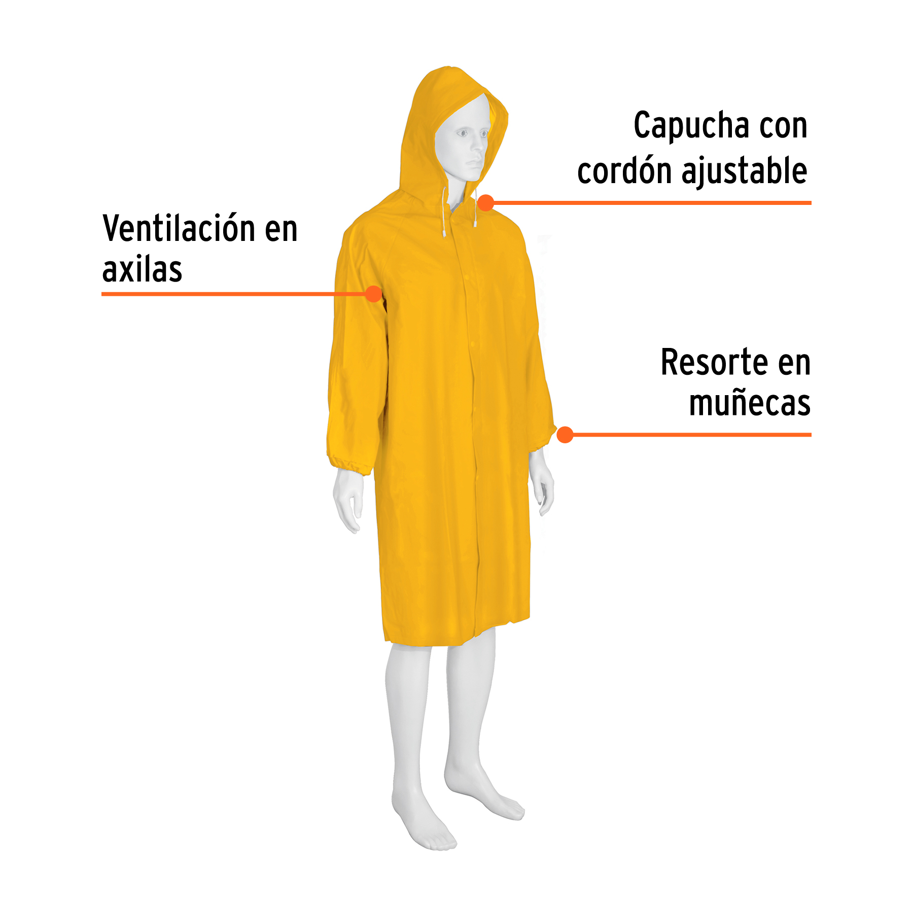 Gabardina impermeable triple capa, talla CH, TRUPER EXPERT - Imagen 2