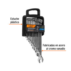 Alternative view of Juego de 11 llaves combinadas extralargas pulidas mm, EXPERT