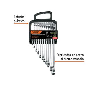Alternative view of Juego de 11 llaves combinadas extralargas pulidas std,EXPERT