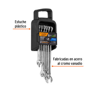 Alternative view of Juego de 6 llaves combinadas extralargas pulidas mm, EXPERT