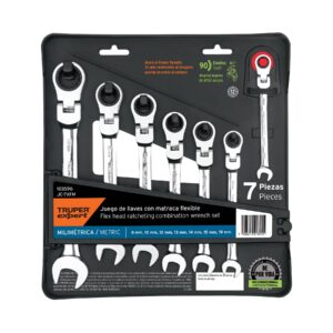Juego de 7 llaves combinadas mm con matraca flexible