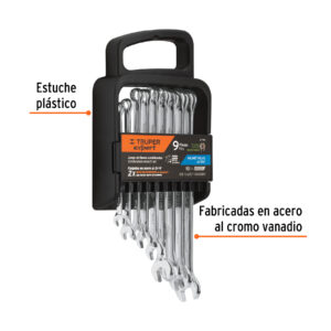 Alternative view of Juego de 9 llaves combinadas extralargas pulidas mm, EXPERT