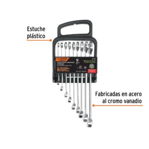 Alternative view of Juego de 9 llaves combinadas extralargas pulidas std, EXPERT