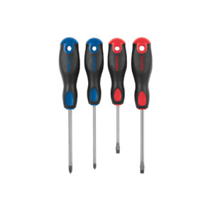 Juego de 4 desarmadores mango Comfort Grip, PRETUL