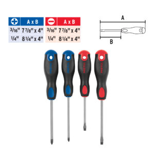 Alternative view of Juego de 4 desarmadores mango Comfort Grip, PRETUL