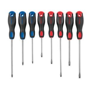 Juego de 8 desarmadores mango Comfort Grip, PRETUL