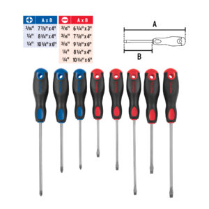 Alternative view of Juego de 8 desarmadores mango Comfort Grip, PRETUL