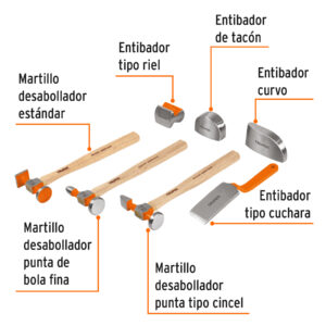 Alternative view of Juego 7 piezas de martillos y entibadores para hojalatero