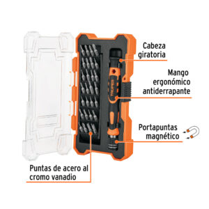Alternative view of Desarmador de precisión con 28 puntas intercambiables
