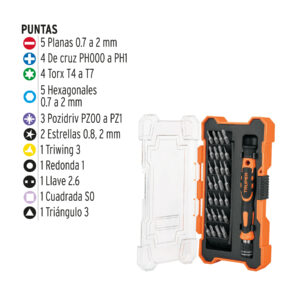 Desarmador de precisión con 28 puntas intercambiables - Imagen 3