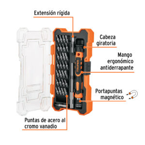 Alternative view of Desarmador de precisión con 30 puntas y extensión, TRUPER