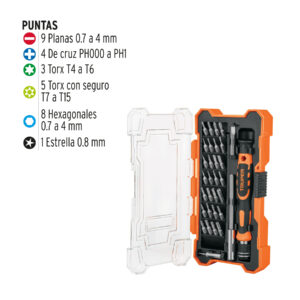 Desarmador de precisión con 30 puntas y extensión, TRUPER - Imagen 3