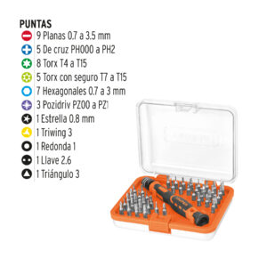 Alternative view of Desarmador de precisión con 42 puntas intercambiables