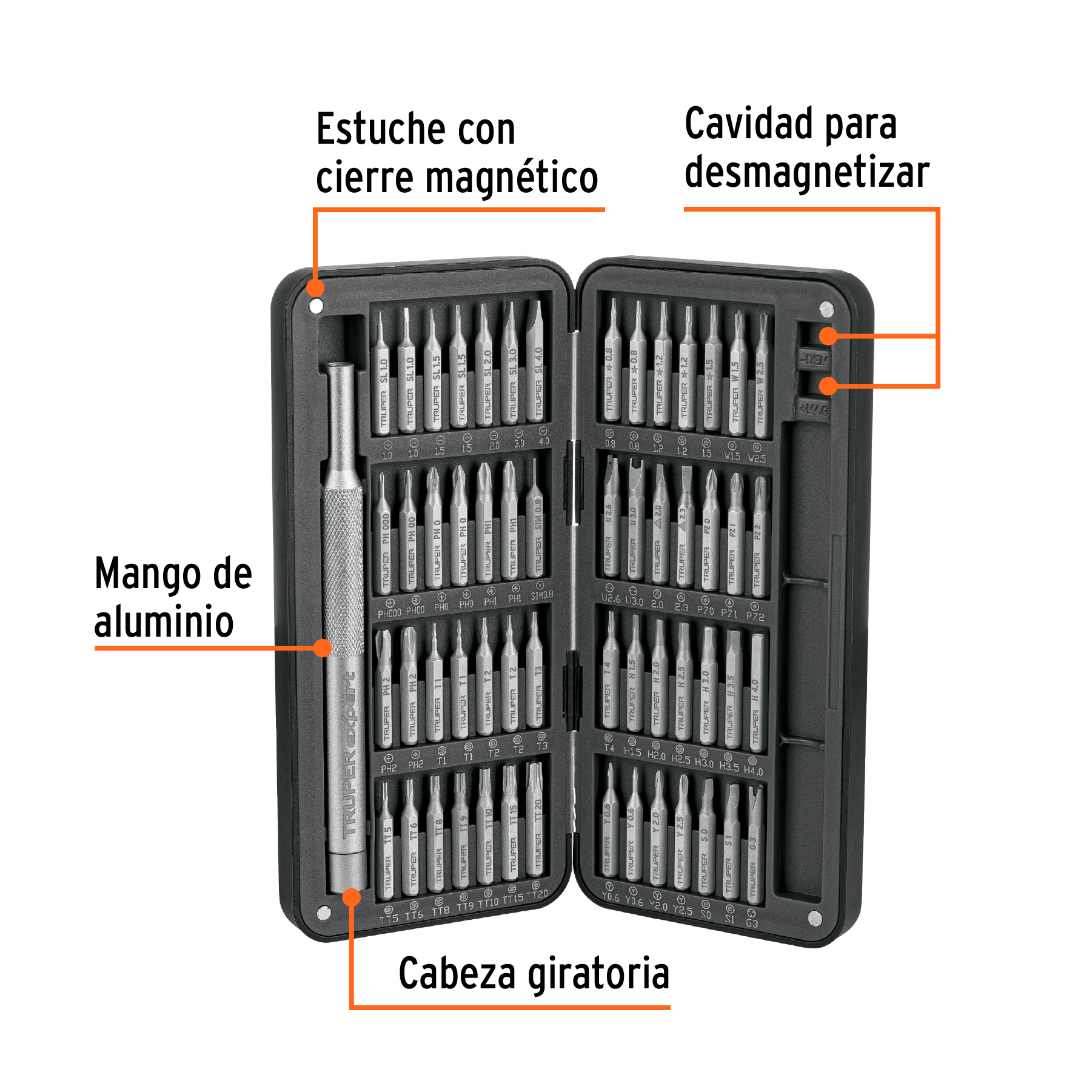 Desarmador de precisión con 56 puntas intercambiables,EXPERT - Imagen 2