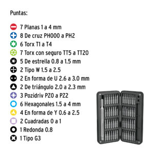 Desarmador de precisión con 56 puntas intercambiables,EXPERT - Imagen 4