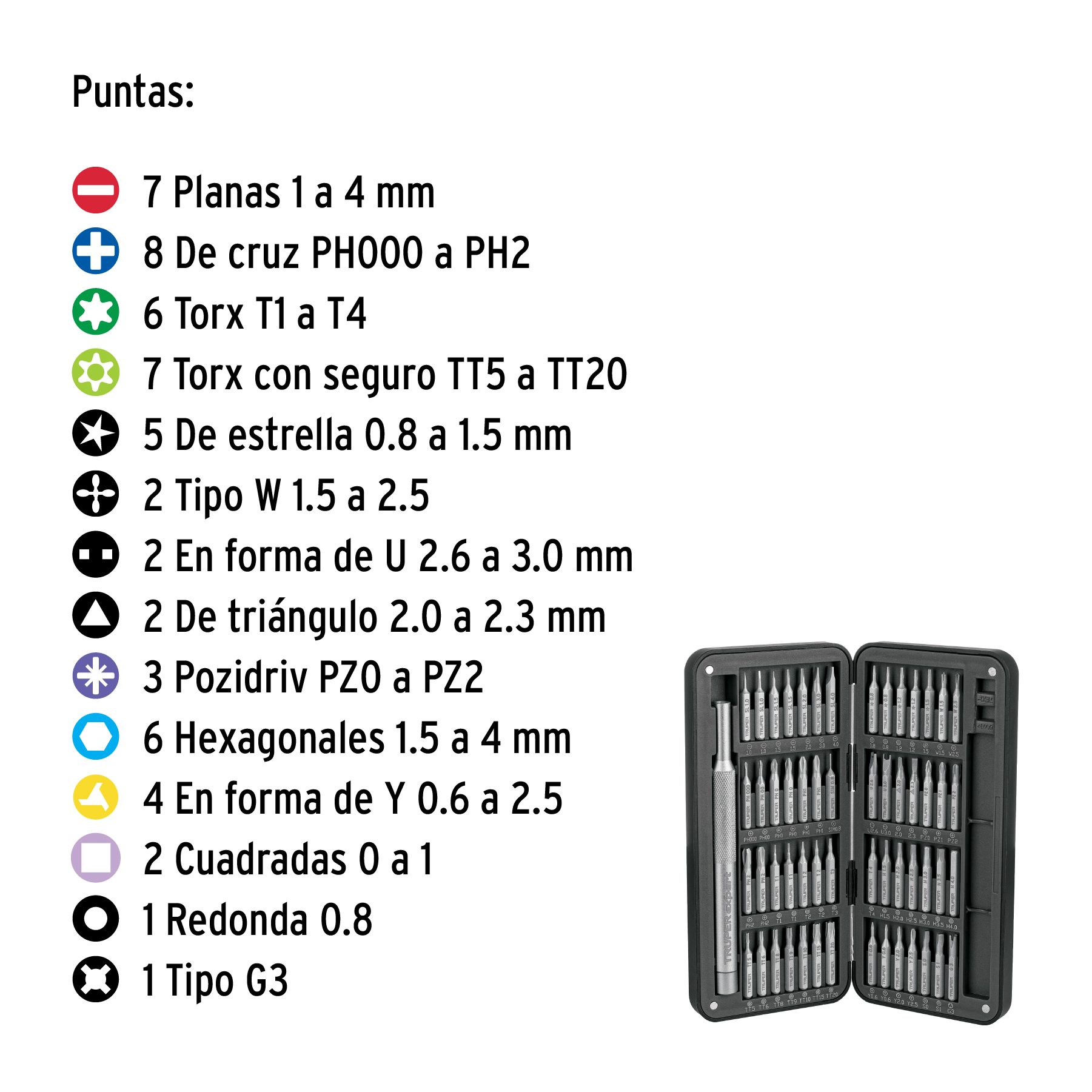 Desarmador de precisión con 56 puntas intercambiables,EXPERT - Imagen 4