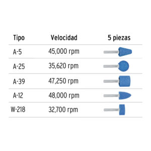 Alternative view of Juego de 5 piedras montadas zanco 1/4', alto rendimiento