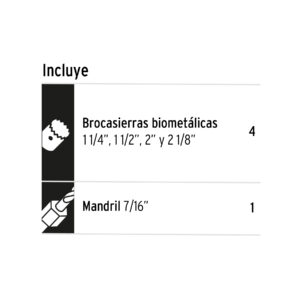 Alternative view of Juego de 4 brocasierras bimetálicas y 1 mandril, EXPERT