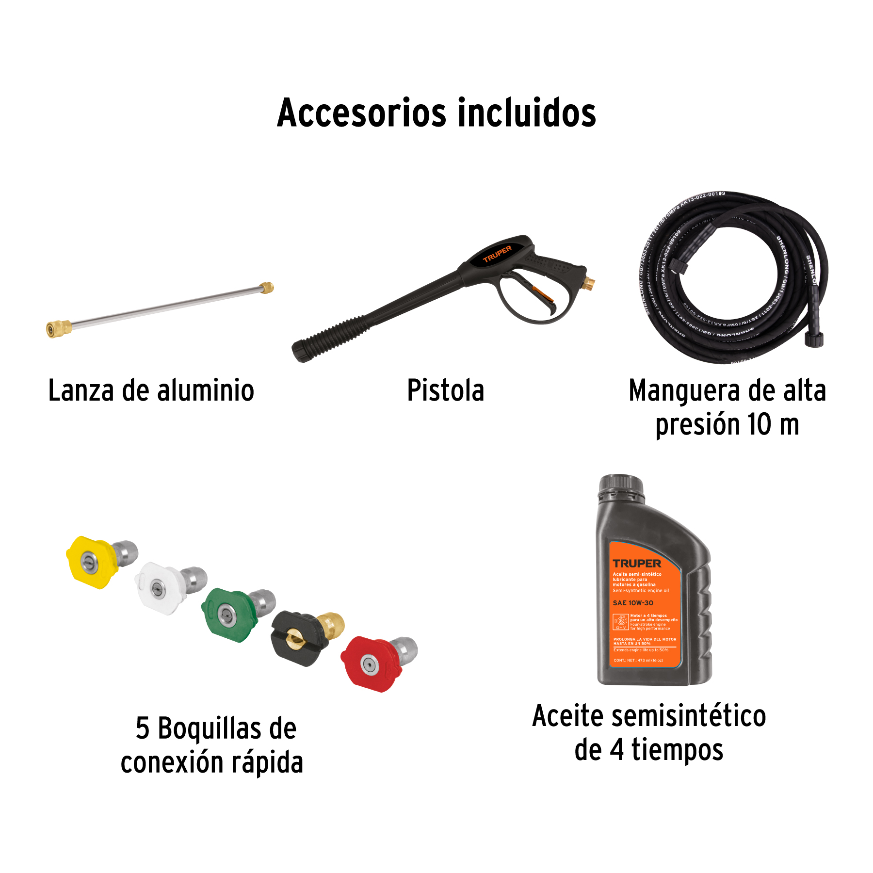 Hidrolavadora con motor a gasolina, 2,800 PSI, TRUPER - Imagen 4