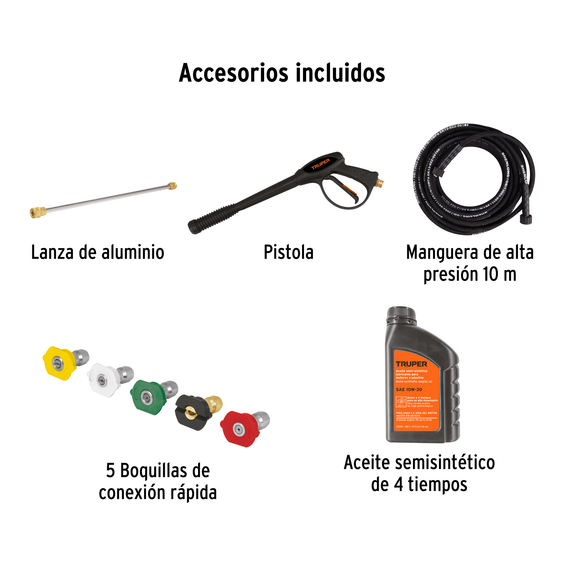 Hidrolavadora con motor a gasolina, 3,300 PSI, TRUPER - Imagen 4