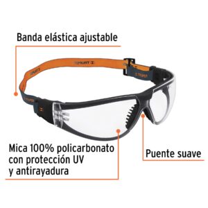 Alternative view of Lentes de seguridad, transparente con banda elástica, Active