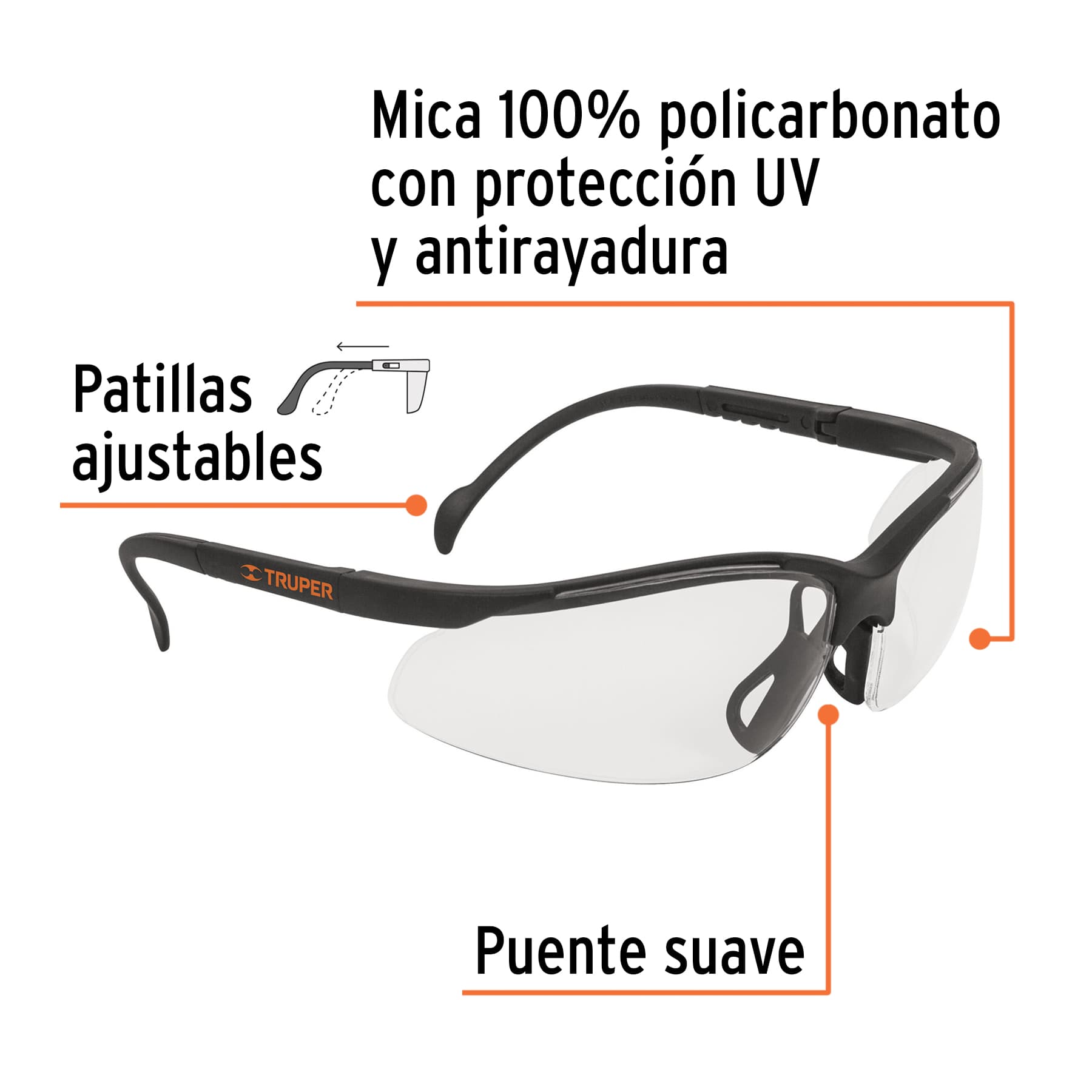 Lentes de seguridad transparentes, TRUPER Vision - Imagen 2