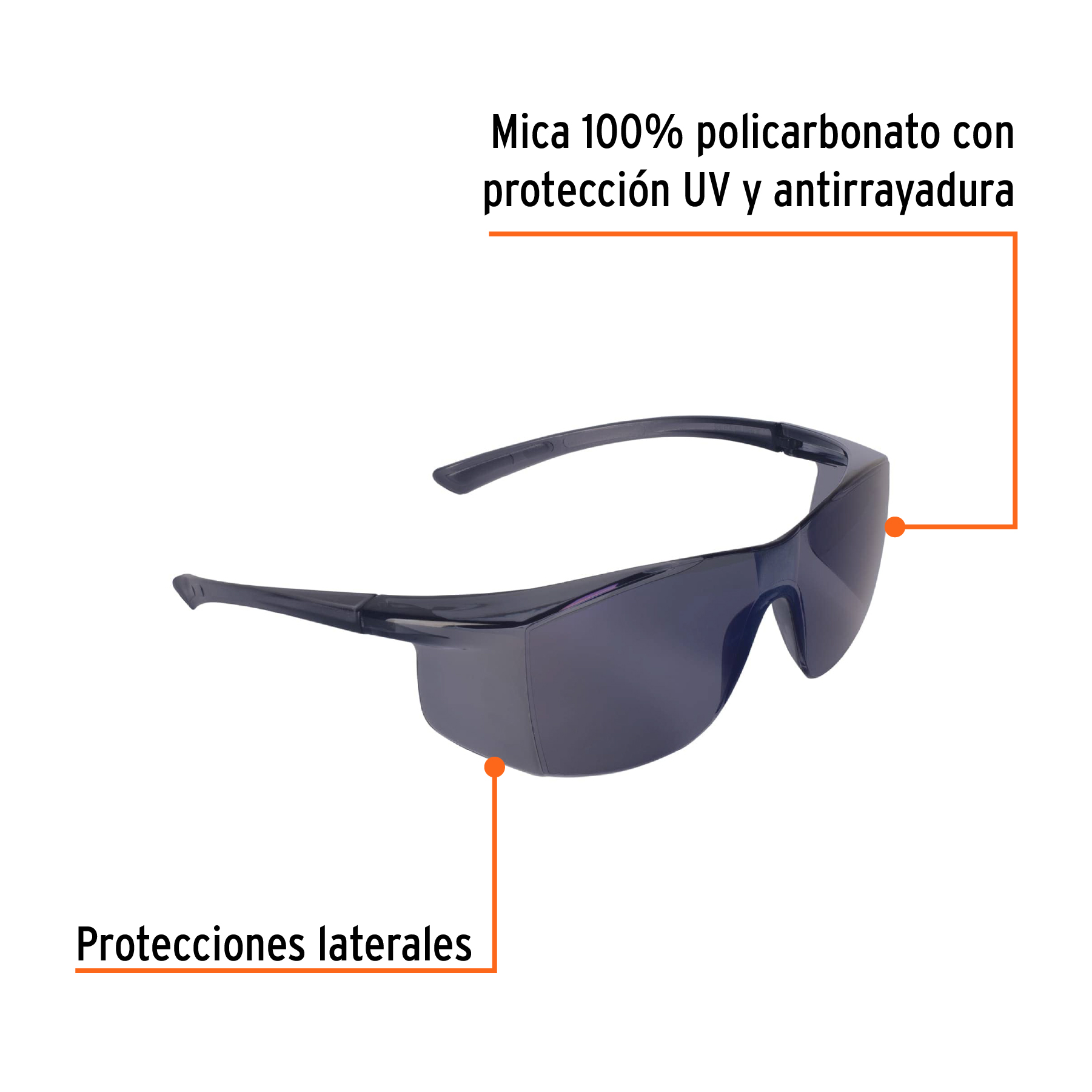 Lentes de seguridad espejo azul, TRUPER Ultralite - Imagen 2