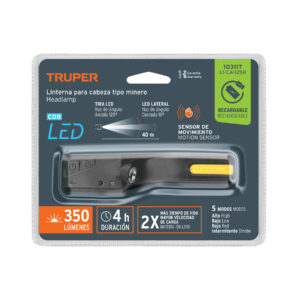 Linterna de minero LED 350 lm con sensor, recargable, TRUPER - Imagen 6