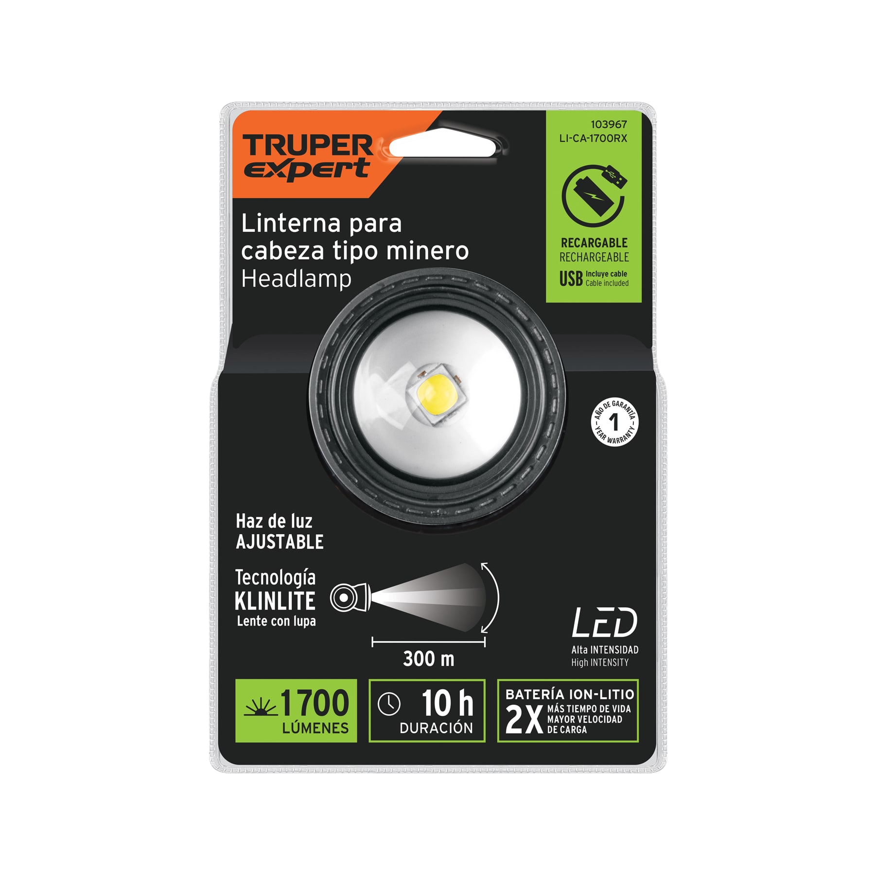 Linterna de minero LED 1700 lm, recargable, TRUPER EXPERT - Imagen 6