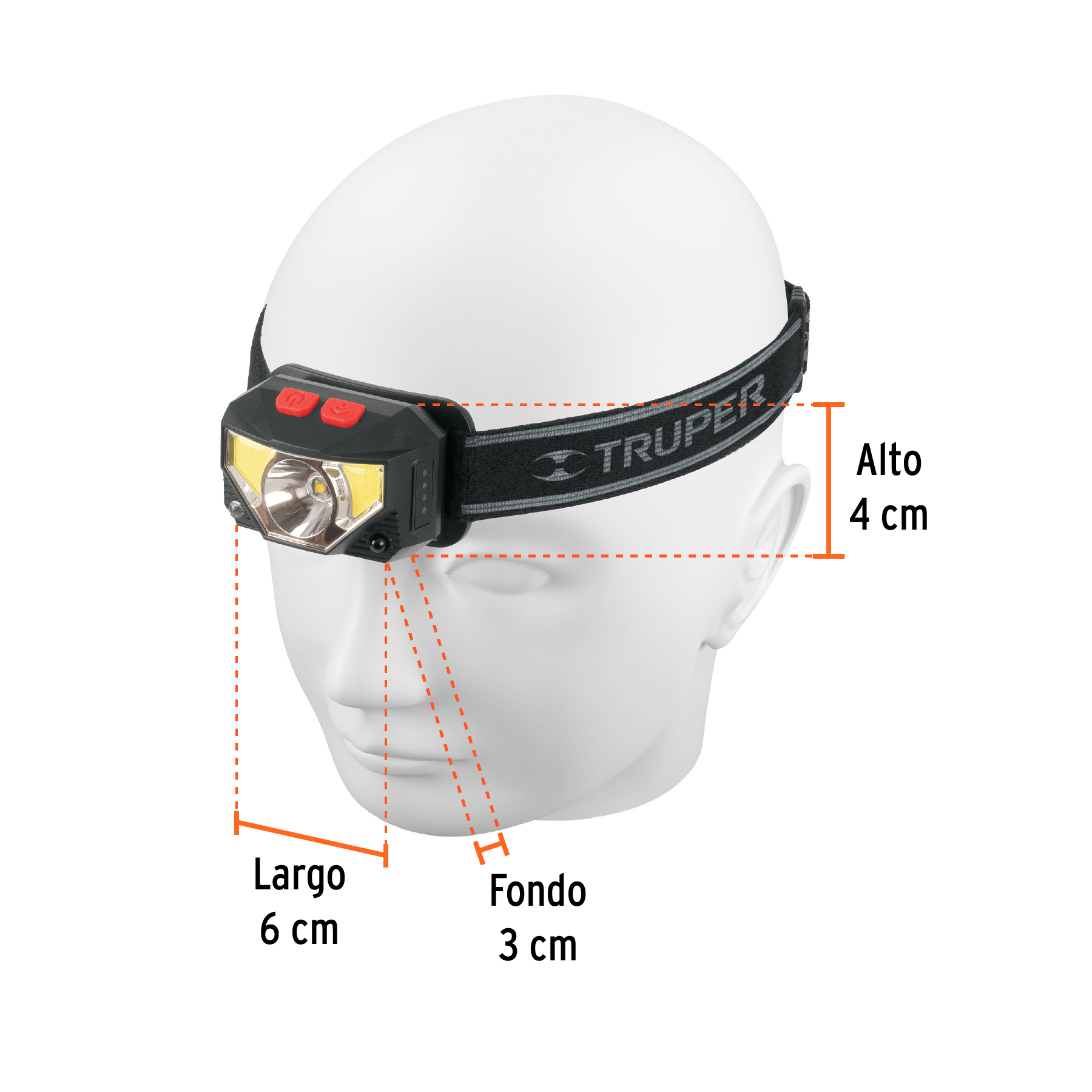 Linterna de minero LED 270 lm con sensor recargable, TRUPER - Imagen 3
