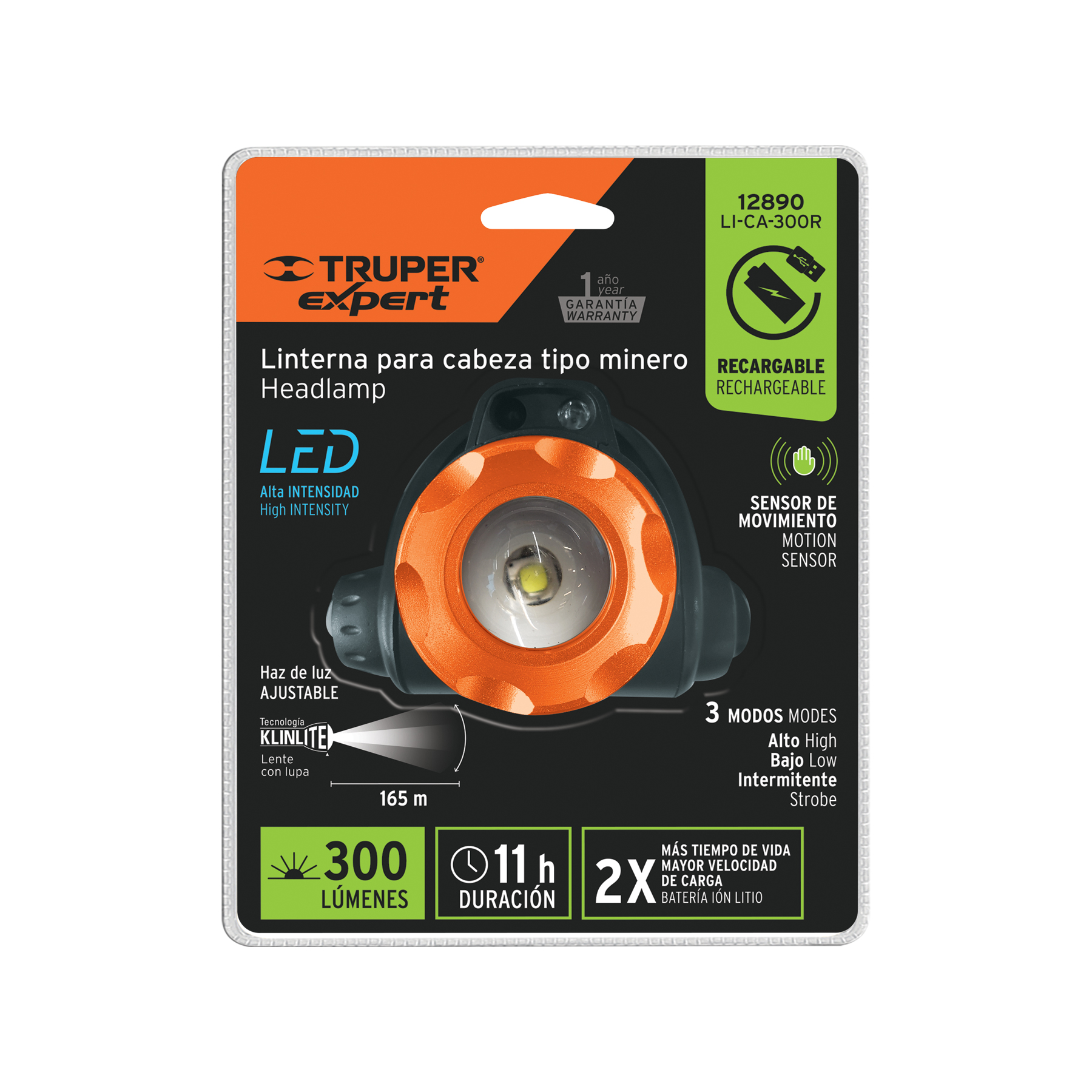 Linterna de minero LED 300 lm, recargable, TRUPER EXPERT - Imagen 6
