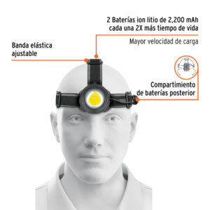 Alternative view of Linterna de minero LED 325 lm, recargable, TRUPER