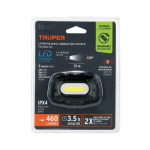 Linterna de minero LED 460 lm con sensor, recargable, TRUPER - Imagen 6