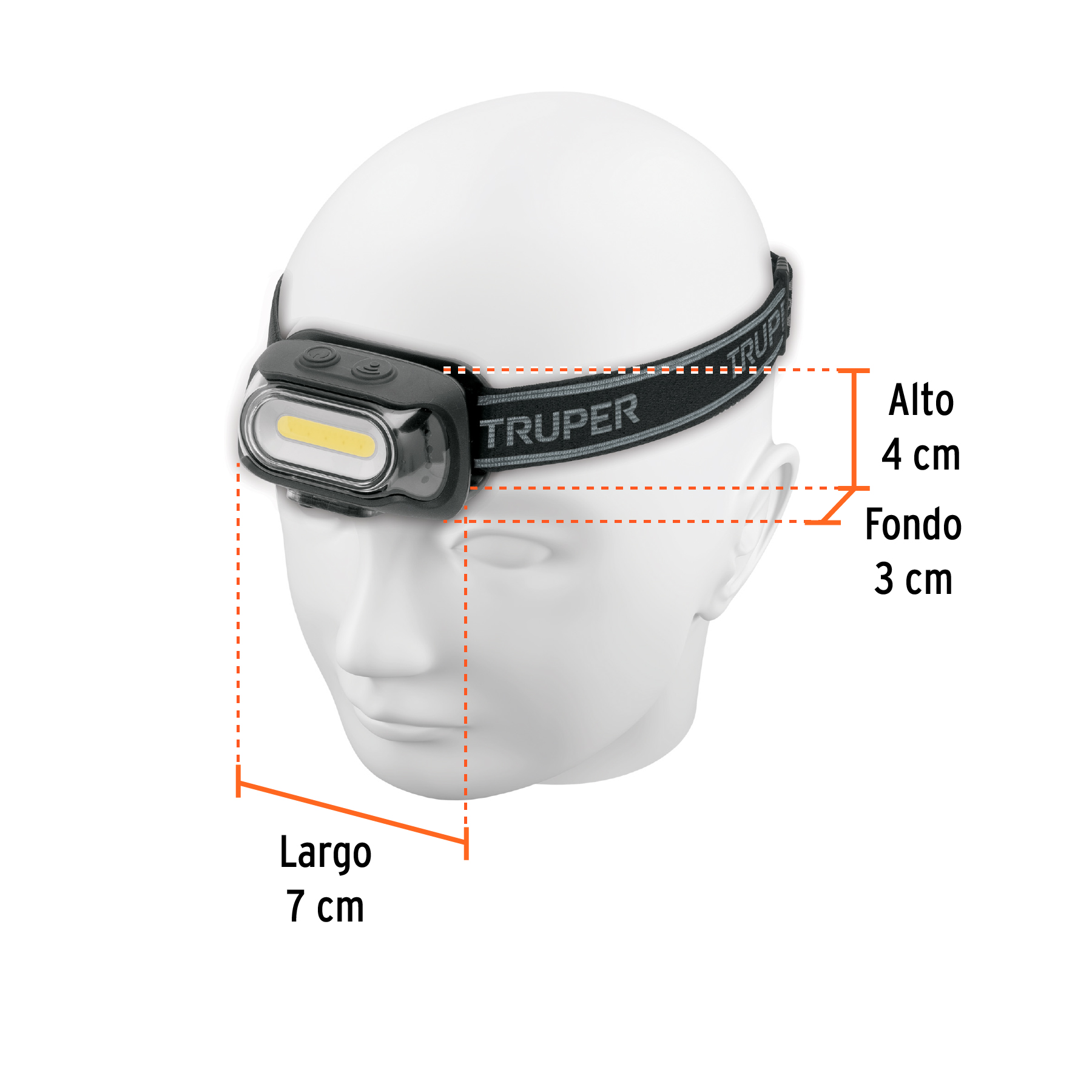 Linterna de minero LED 460 lm con sensor, recargable, TRUPER - Imagen 3