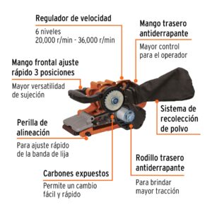 Alternative view of Lijadora de banda 3 x 21', 1010W, TRUPER PRO