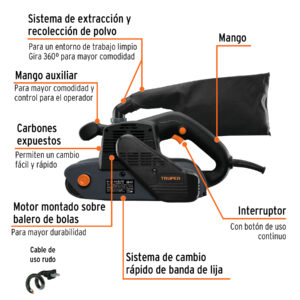 Alternative view of Lijadora de banda 4 x 24', 1200W, TRUPER INDUSTRIAL
